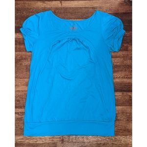 Xhiliaration from Target blue 2000s Y2K babydoll peplum shirt